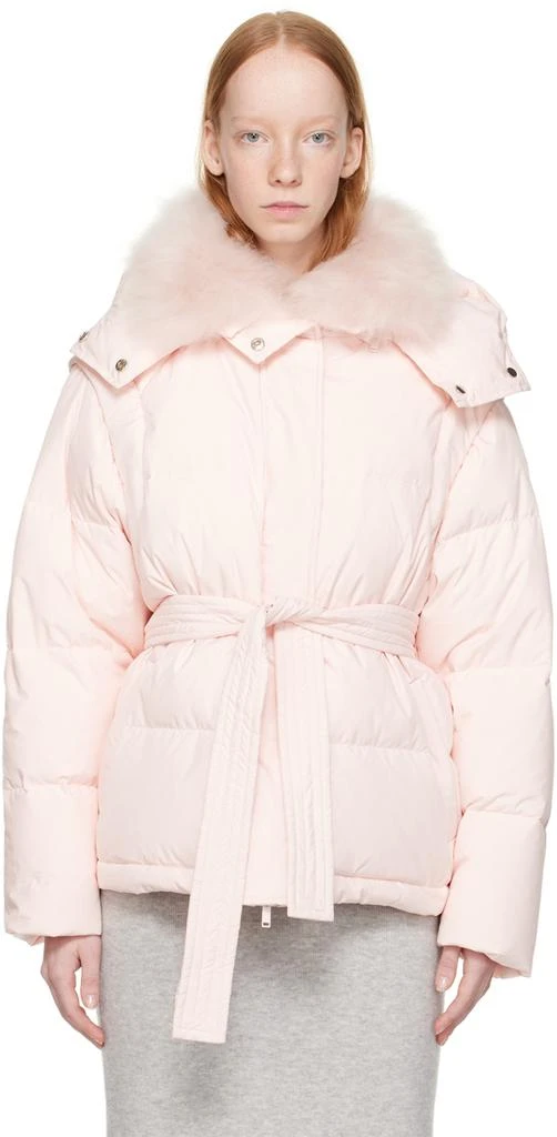 商品Yves Salomon|Pink Quilted Down Jacket,价格¥3258,第1张图片