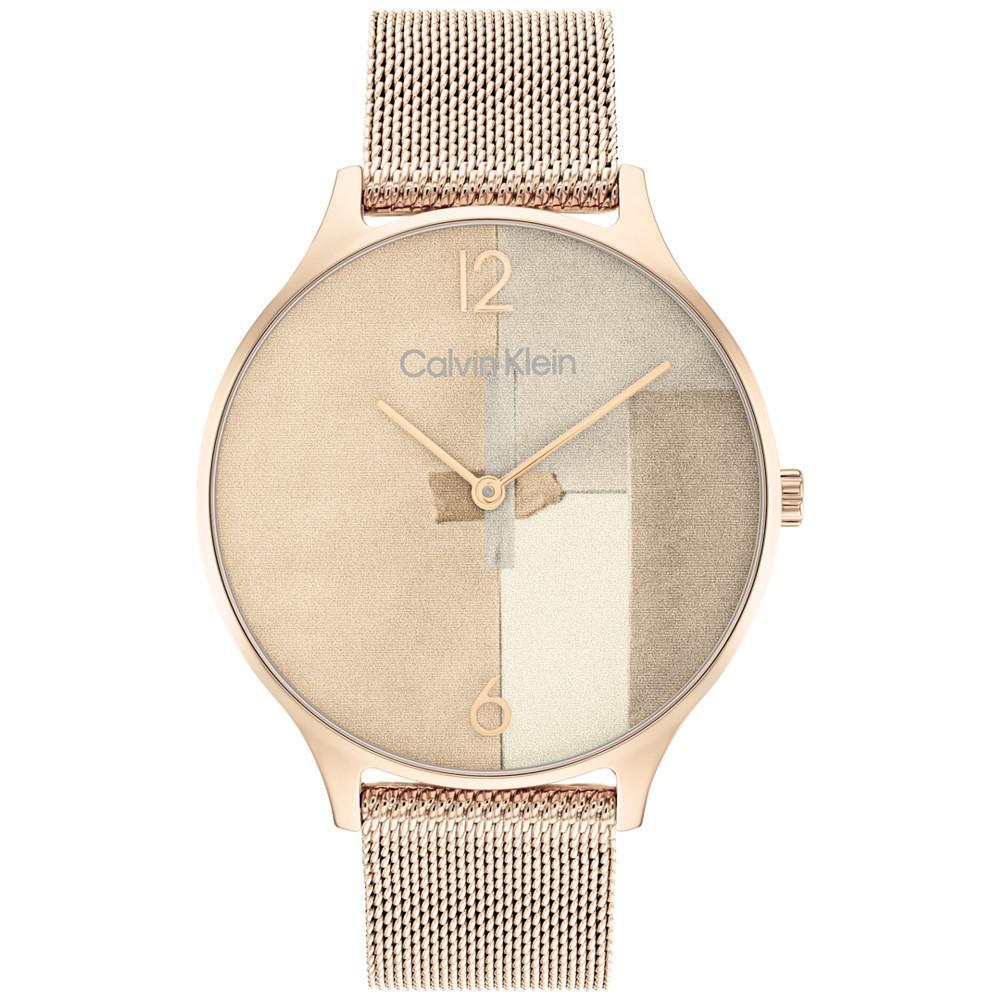 商品Calvin Klein|Carnation Gold-Tone Mesh Bracelet Watch 38mm,价格¥1086,第1张图片