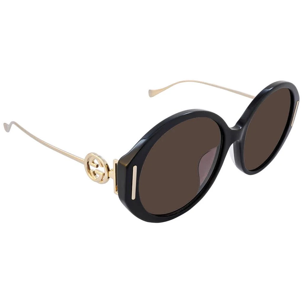 商品Gucci|Gucci Brown Round Ladies Sunglasses GG1202SK 001 58,价格¥2151,第3张图片详细描述