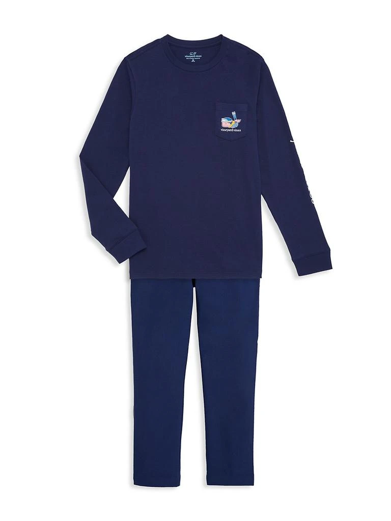 商品Vineyard Vines|Little Boy's &amp; Boy's Ski Whale Glow-In-The-Dark Long-Sleeve T-Shirt,价格¥148,第2张图片详细描述