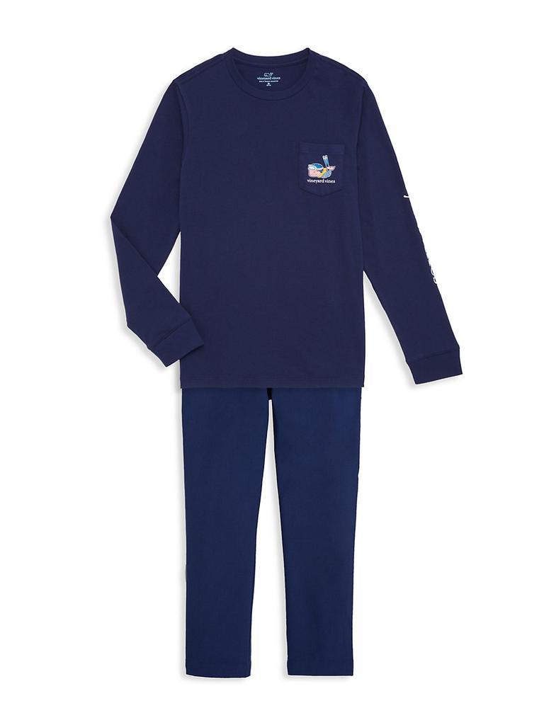 商品Vineyard Vines|Little Boy's & Boy's Ski Whale Glow-In-The-Dark Long-Sleeve T-Shirt,价格¥239,第4张图片详细描述
