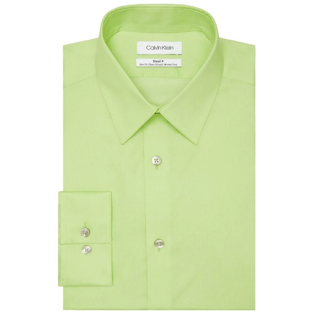 商品Calvin Klein|Men's Steel Slim-Fit Non-Iron Stain Shield Solid Dress Shirt,价格¥107,第1张图片