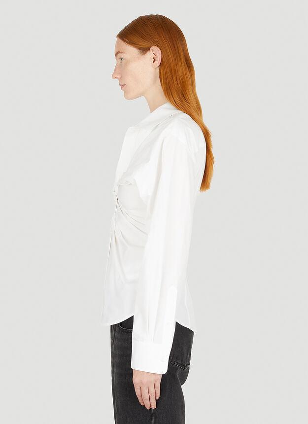 Twisted Front Shirt in White商品第3张图片规格展示