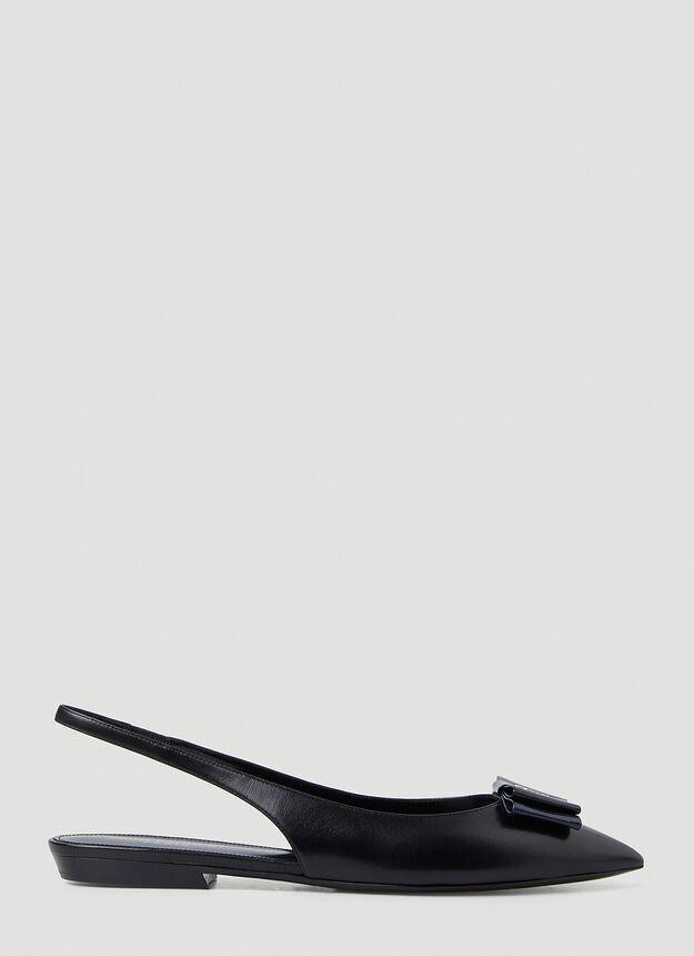商品Yves Saint Laurent|Anais Bow Flat Sandals in Black,价格¥4500,第1张图片