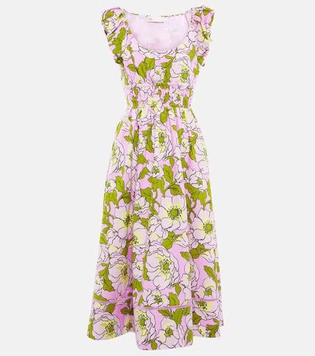 商品Tory Burch|花卉棉质府绸中长连衣裙,价格¥3802,第1张图片