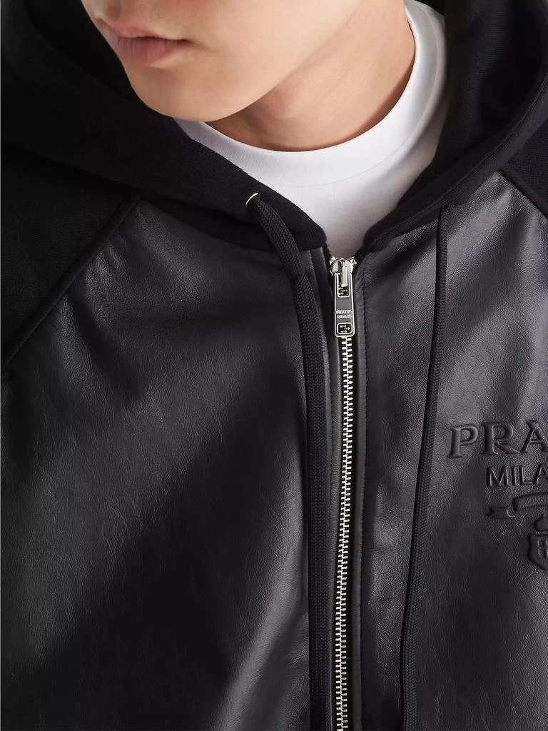 商品Prada|Technical Fleece and Leather Hoodie Jacket,价格¥27721,第5张图片详细描述