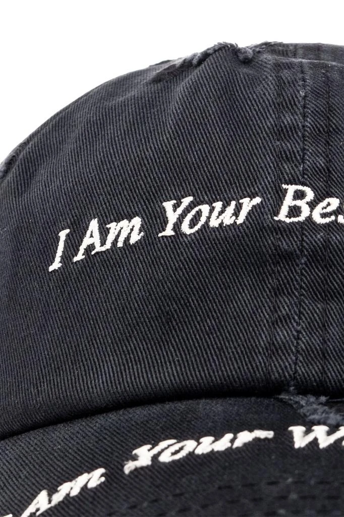 商品Misbhv|Misbhv Slogan Embroidered Distressed Baseball Cap,价格¥442,第3张图片详细描述