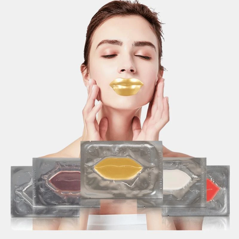 商品Vigor|Premium Quality Moisturizing Collagen Crystal Lip Mask Anti-Ageing (Gold-Lip Mask) STYLE: 10 PACK,价格¥115,第1张图片