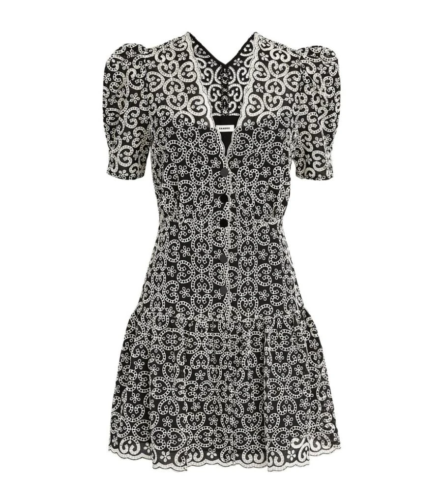 商品Sandro|Guipure Lace Mini Dress,价格¥2051,第1张图片