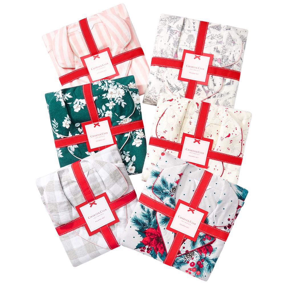 Printed Cotton Flannel Pajama Set, Created for Macy's商品第4张图片规格展示