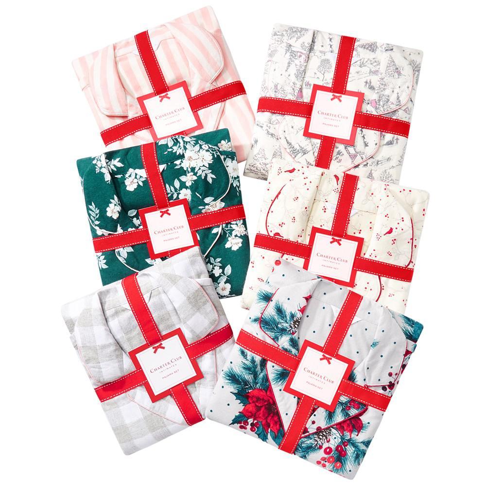 商品Charter Club|Printed Cotton Flannel Pajama Set, Created for Macy's,价格¥178,第6张图片详细描述