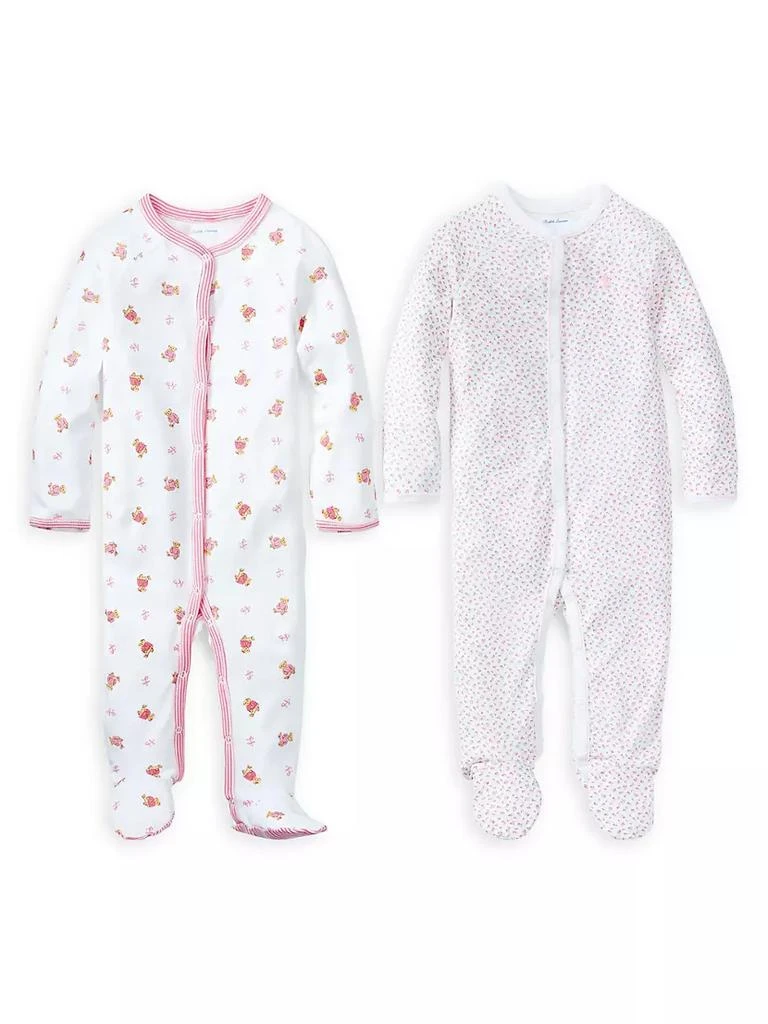 商品Ralph Lauren|Baby Girl's Polo Bear Print Cotton Footie,价格¥294,第2张图片详细描述