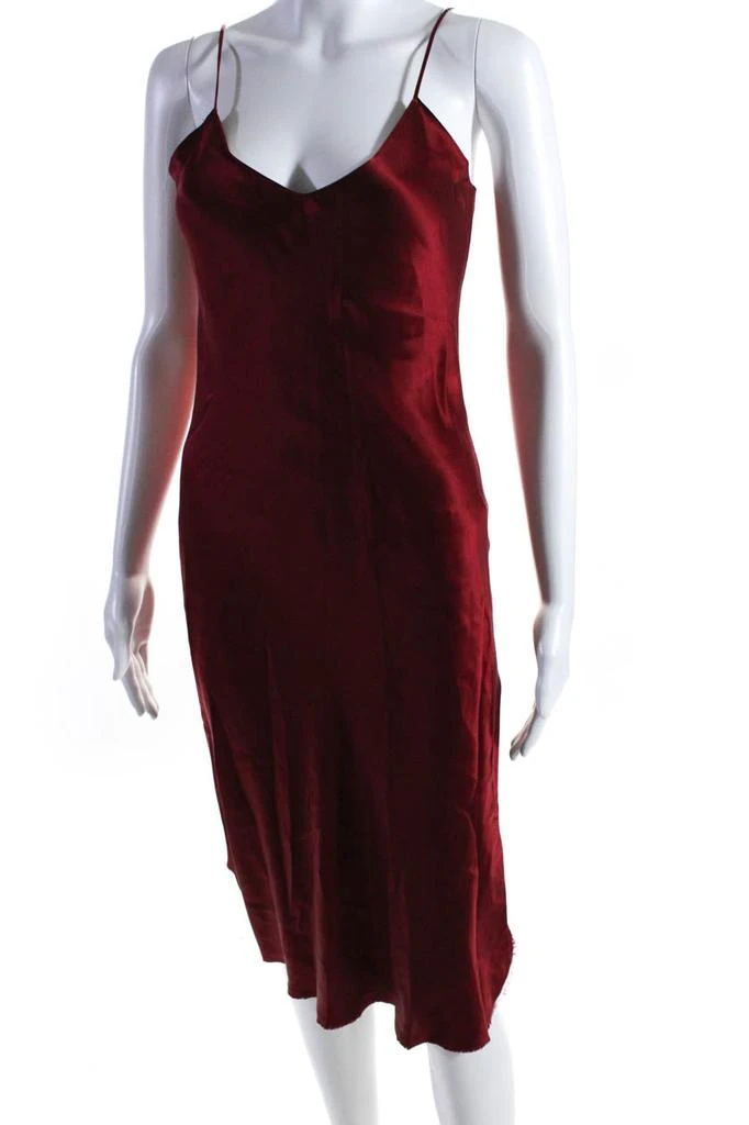 商品[二手商品] Nili Lotan|Nili Lotan Womens Silk Spaghetti Strap V Neck Slip Dress Red,价格¥644,第2张图片详细描述