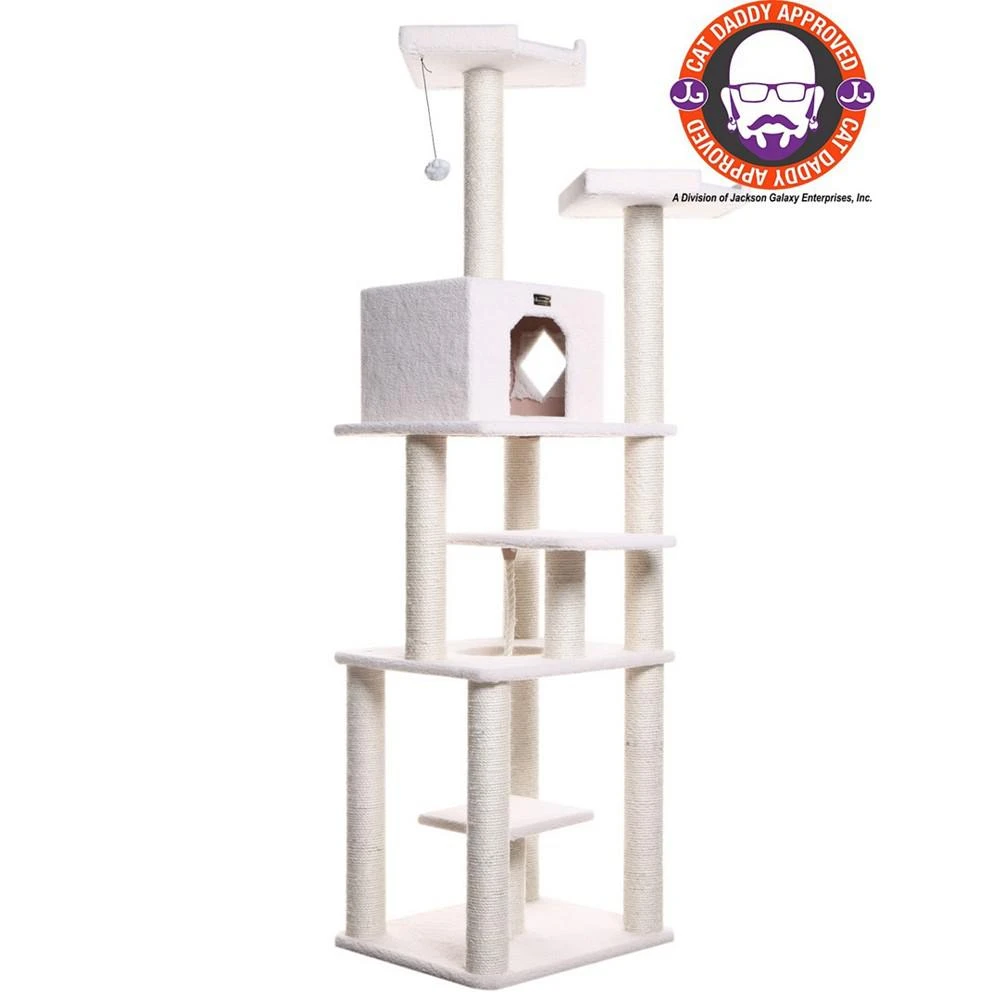 商品Macy's|Real Wood Cat Tree, 6 Levels With Playhouse & Rope Swing,价格¥2478,第5张图片详细描述