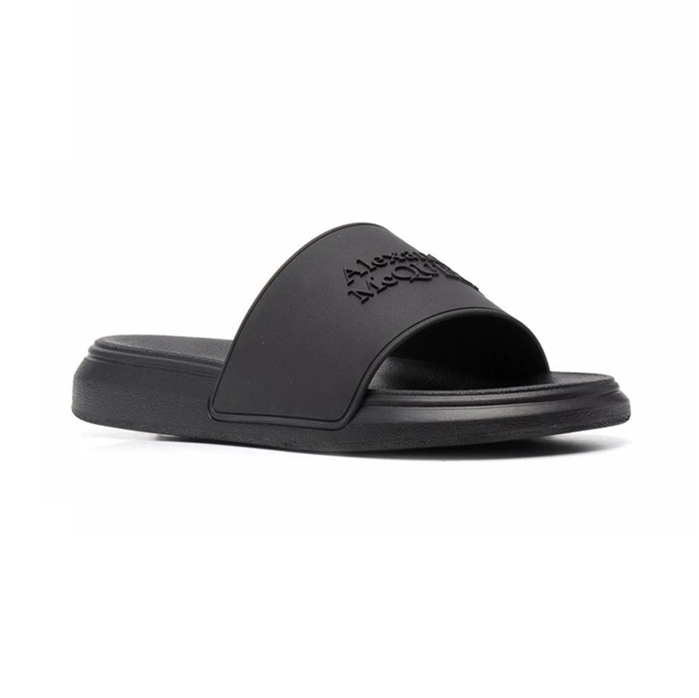 ALEXANDER MCQUEEN 男士黑色露趾拖鞋 663564-W4QS0-1000 商品