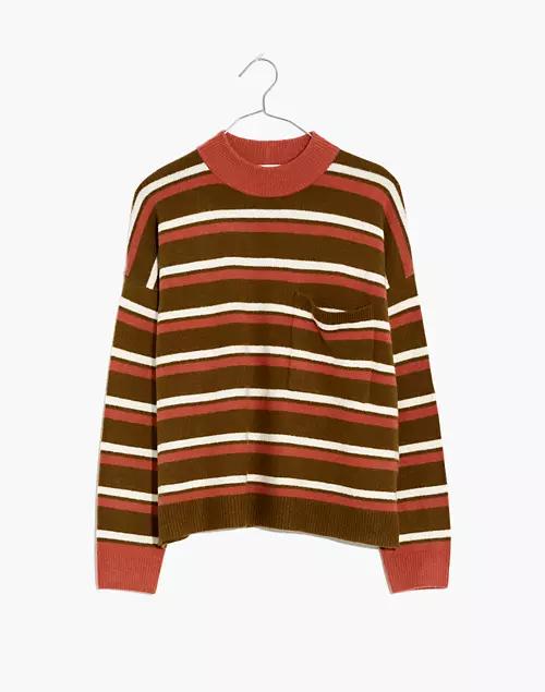 Redmond Mockneck Pocket Sweater in Stripe商品第4张图片规格展示