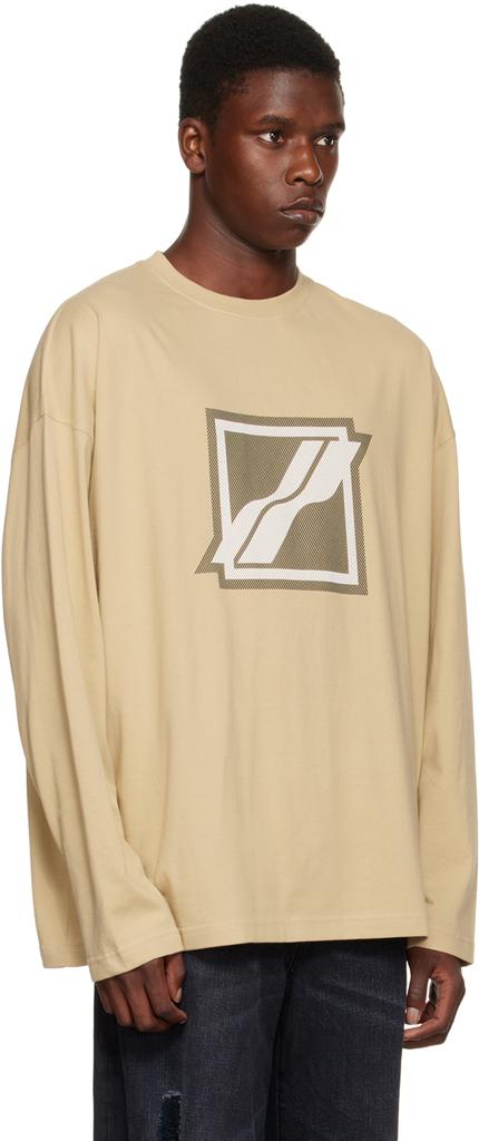 Beige Bonded Long Sleeve T-Shirt商品第2张图片规格展示