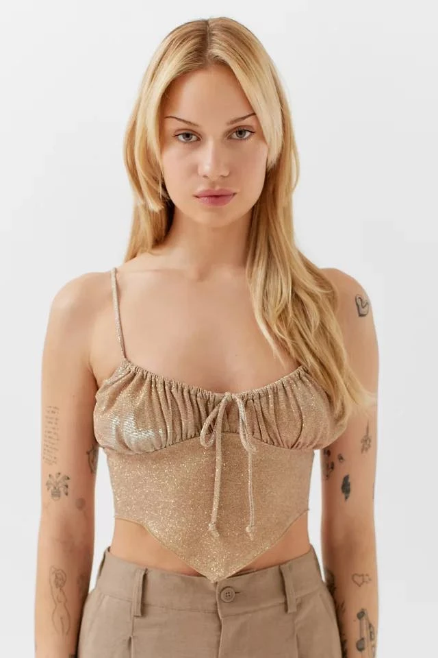 商品Urban Outfitters|UO Sparkly Hanky Hem Cami,价格¥75,第1张图片