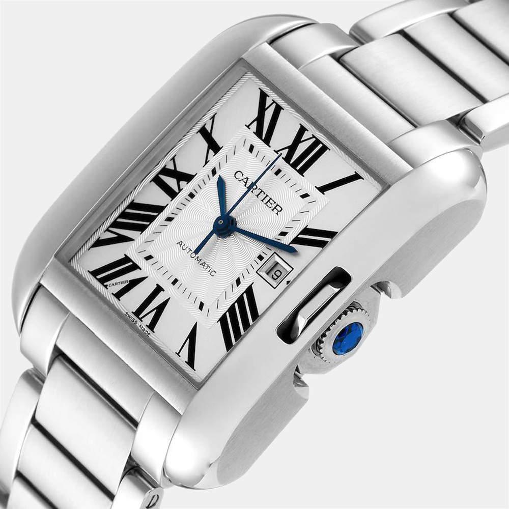 商品[二手商品] Cartier|Cartier Silver Stainless Steel Tank Anglaise W5310009 Automatic Men's Wristwatch 30 mm,价格¥34390,第4张图片详细描述