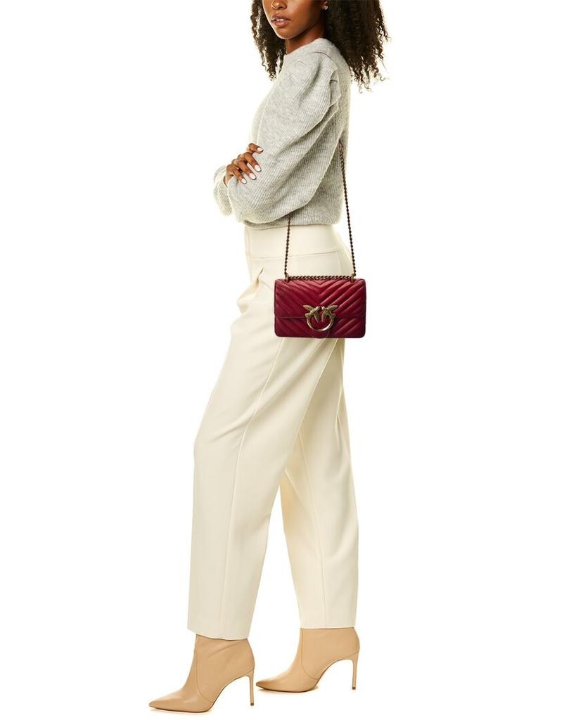 PINKO Love Mini Icon Chevron Leather Shoulder Bag商品第4张图片规格展示