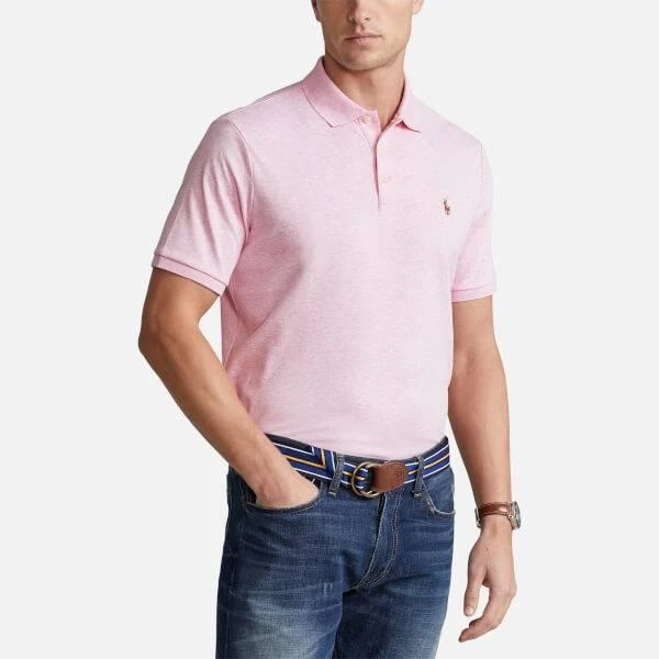 商品Ralph Lauren|Polo Ralph Lauren Men's Custom Slim Fit Polo Shirt - Bath Pink Heather,价格¥428,第1张图片详细描述