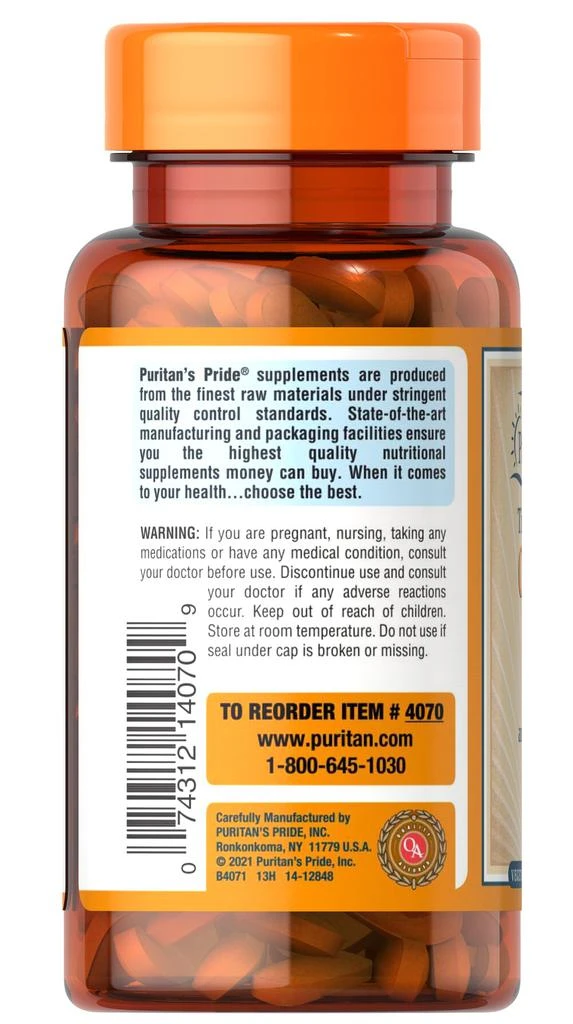 商品Puritan's Pride|Vitamin C-1000 mg Timed Release 60 Caplets,价格¥123-¥245,第3张图片详细描述