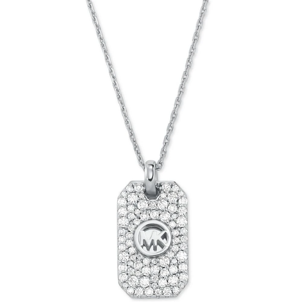 商品Michael Kors|Sterling Silver or 14K Gold-Plated Sterling Silver Pave Dog Tag Necklace,价格¥1032,第1张图片