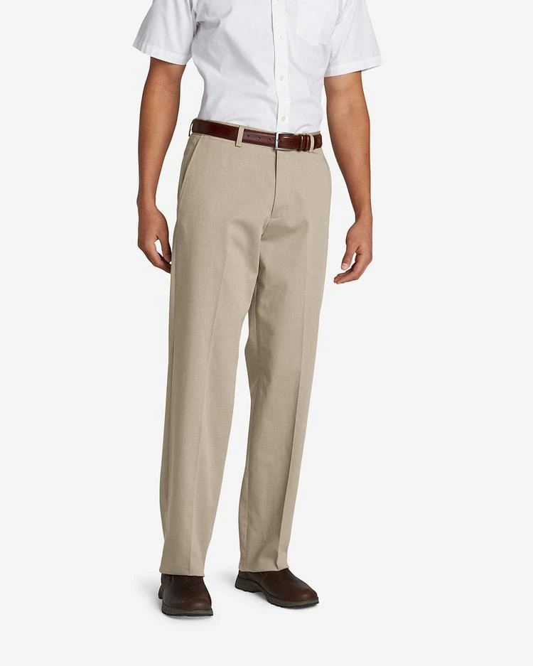 商品Eddie Bauer|Men&#39;s Performance Dress Flat-Front Khaki Pants - Relaxed Fit,价格¥522,第1张图片