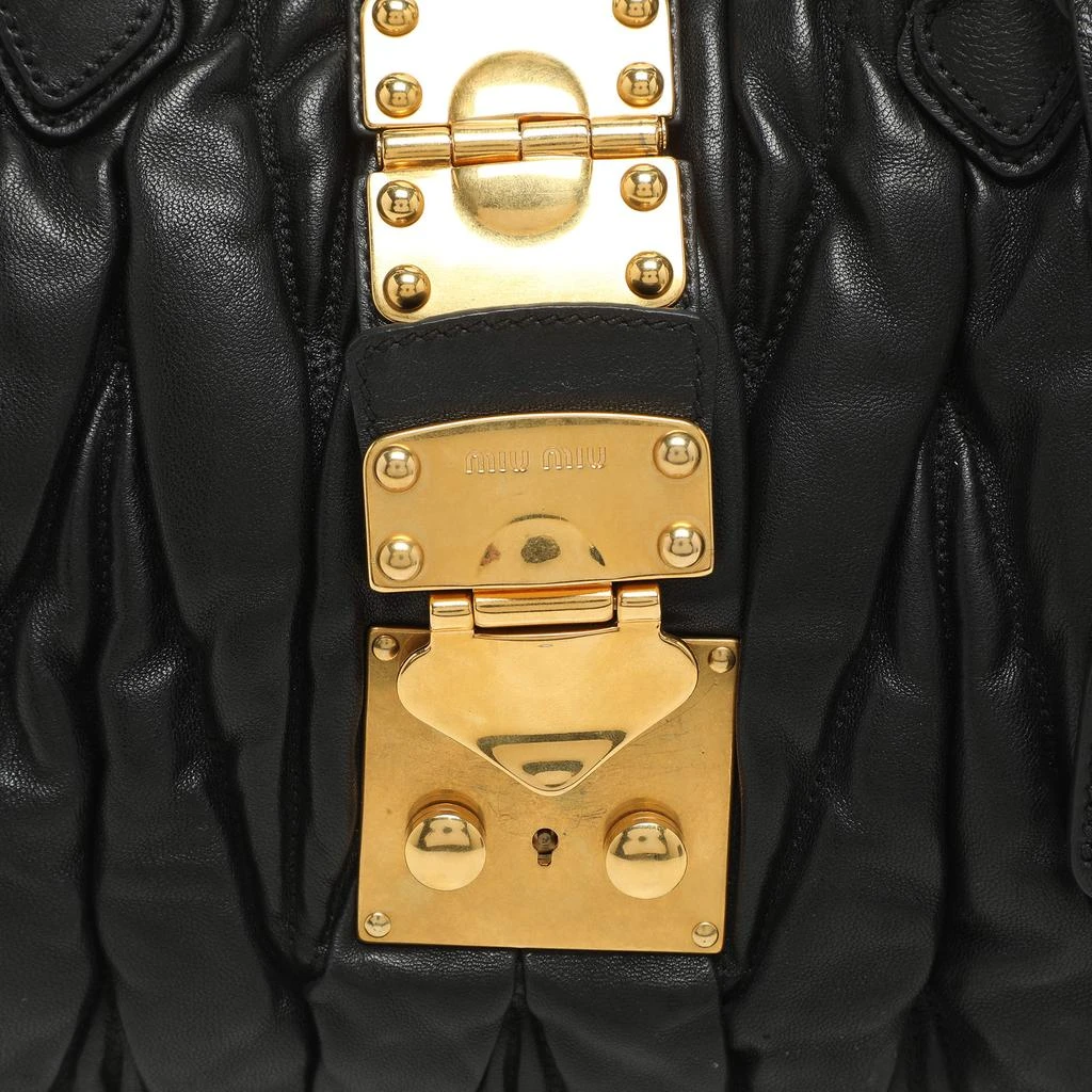 商品[二手商品] Miu Miu|Miu Miu Black Matelasse Leather Coffer Satchel,价格¥2341,第5张图片详细描述