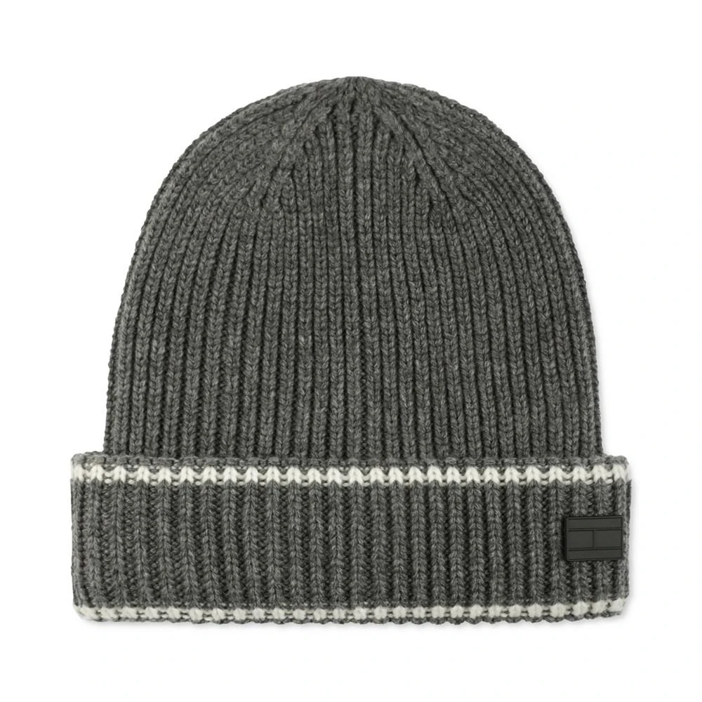 商品Tommy Hilfiger|Men's Varsity Patch Ribbed Cuff Hat,价格¥209,第1张图片