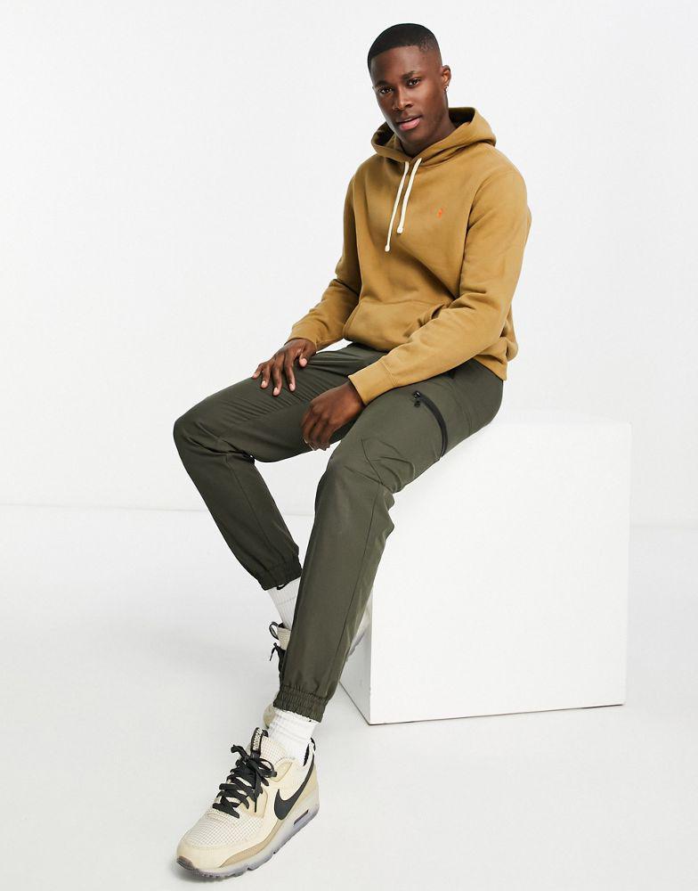 商品Ralph Lauren|Polo Ralph Lauren icon logo fleece hoodie in tan,价格¥1410,第1张图片
