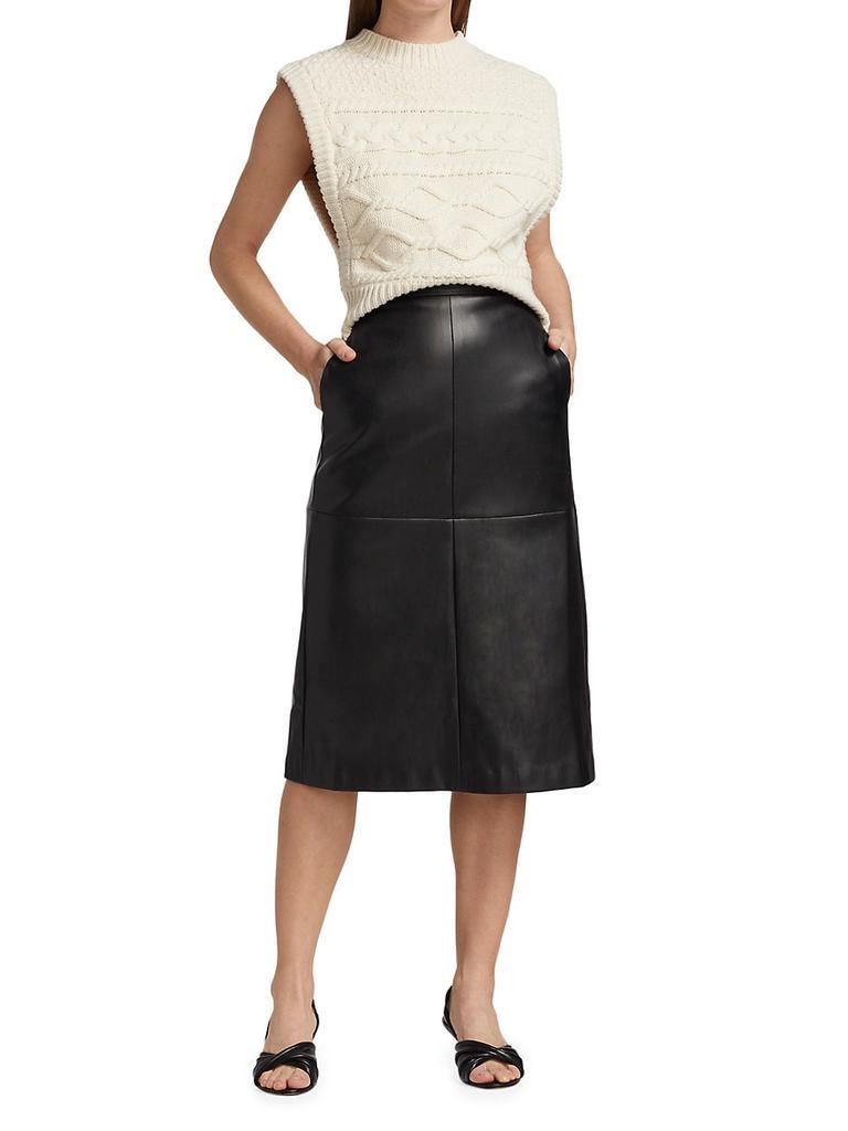 商品Joe's Jeans|Doreen Cross Seamed Faux Leather Skirt,价格¥772,第4张图片详细描述