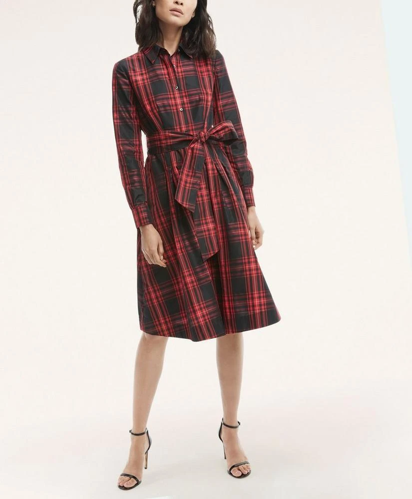 商品Brooks Brothers|Taffeta Tartan Pleated Shirt Dress,价格¥1316,第1张图片