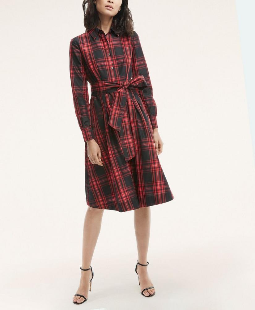商品Brooks Brothers|Taffeta Tartan Pleated Shirt Dress,价格¥1200,第1张图片