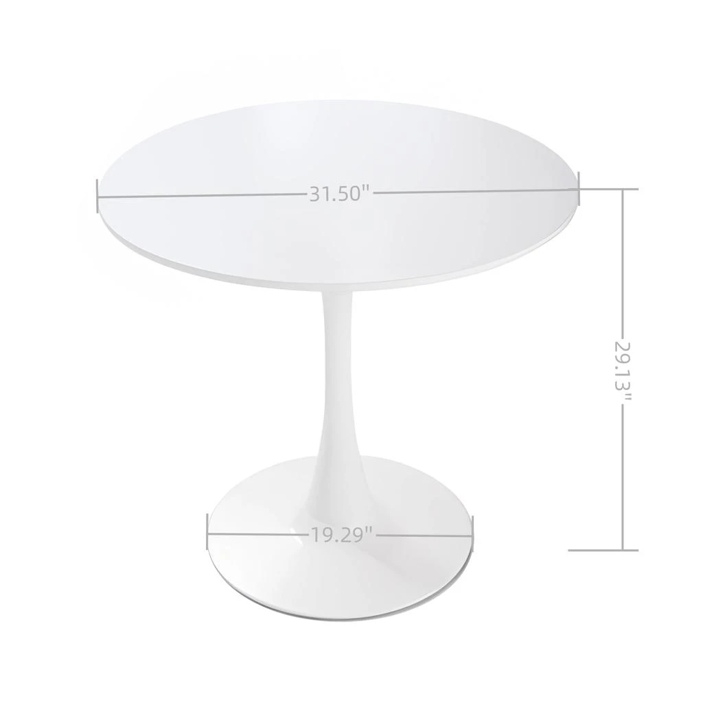 商品Streamdale Furniture|Streamdale White Round Dining Table Set with 4 Chairs,价格¥4422,第4张图片详细描述