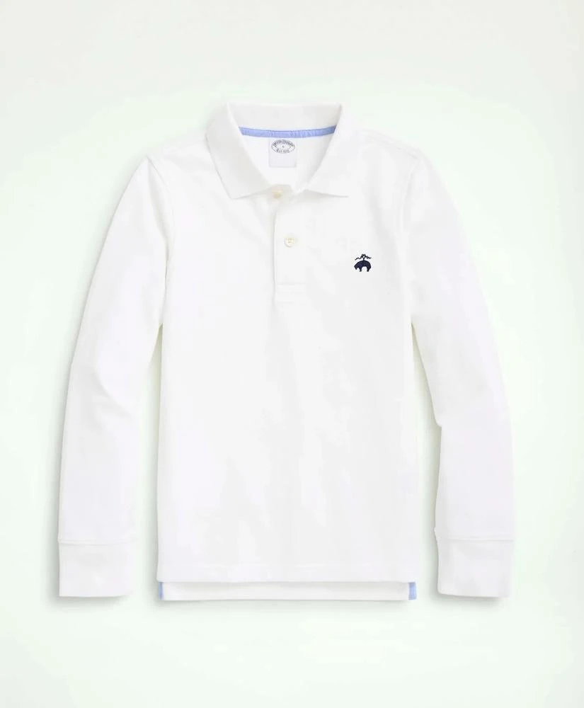 商品Brooks Brothers|Boys Long-Sleeve Cotton Pique Polo,价格¥430,第1张图片