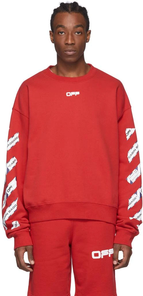 商品Off-White|Red Airport Tape Sweatshirt,价格¥2424,第1张图片