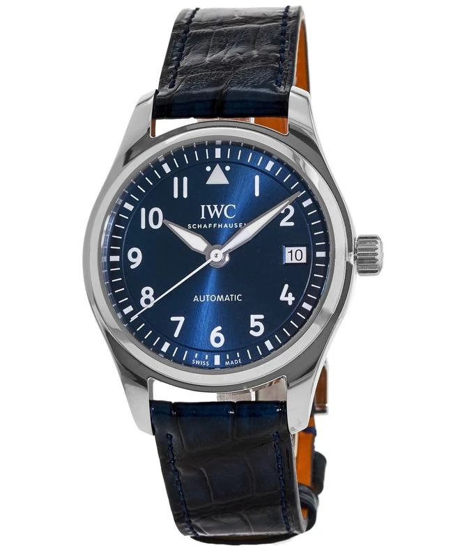商品IWC Schaffhausen|IWC Pilot's Automatic Blue Dial Leather Strap Unisex Watch IW324008,价格¥29340,第1张图片