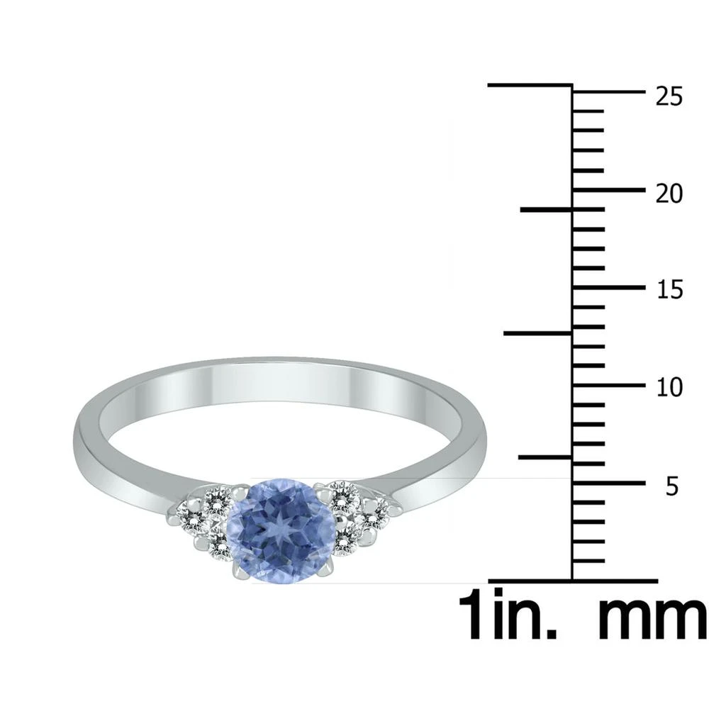 商品SSELECTS|4Mm Tanzanite And Diamond Cynthia Ring In 10K White Gold,价格¥2644,第3张图片详细描述