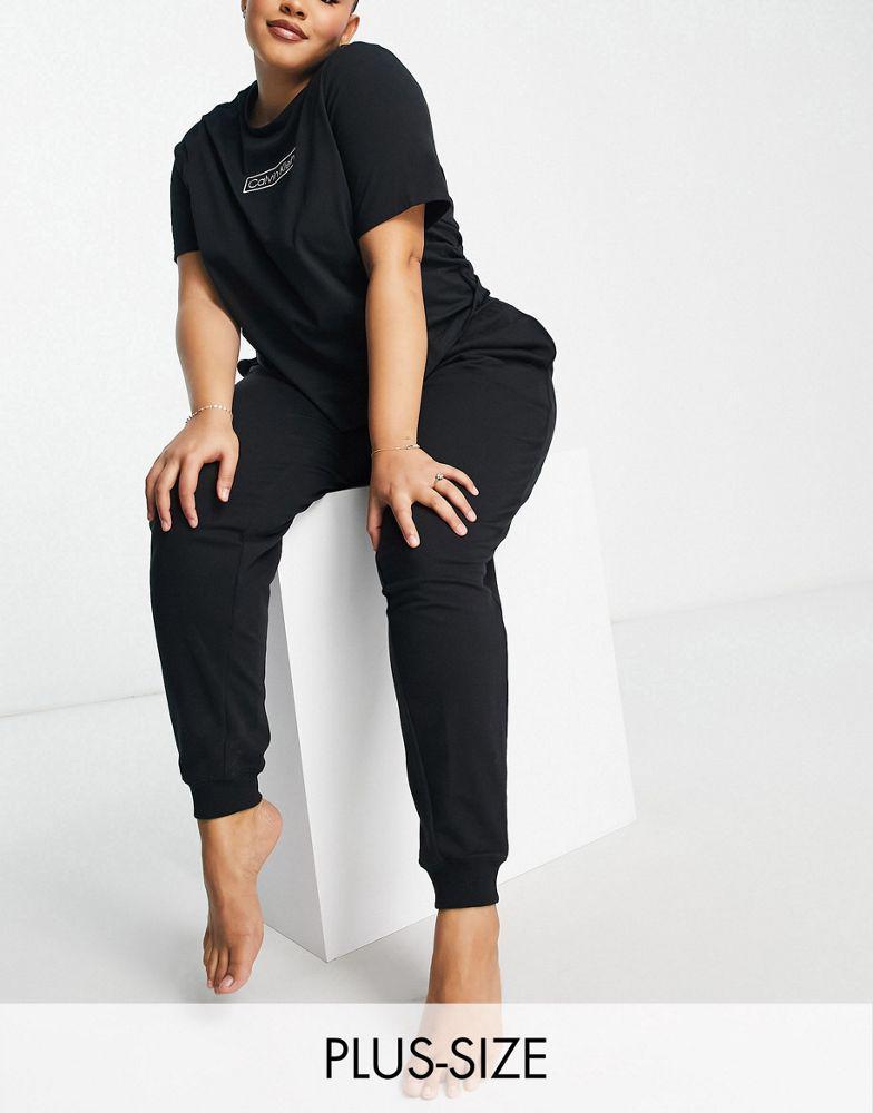 商品Calvin Klein|Calvin Klein Plus Size Reimagined Heritage jogger in black,价格¥558,第1张图片