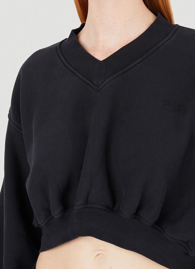 Cropped Sweatshirt in Black商品第5张图片规格展示