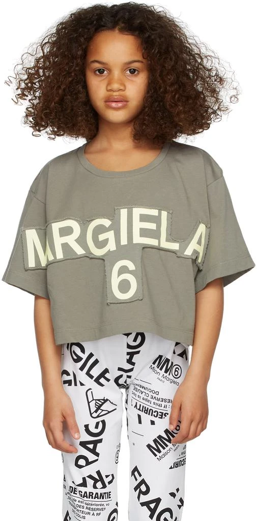 商品MAISON MARGIELA|Kids Gray Stitch Logo T-Shirt,价格¥555,第2张图片详细描述