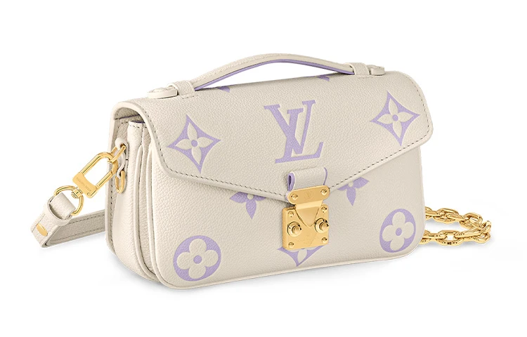 商品[国内直发] Louis Vuitton|Pochette Metis EW 可拆卸可调节肩带S锁式闭合 牛皮 小邮差包手提单肩斜挎包 女款 拿铁白拼淡紫色,价格¥32057,第3张图片详细描述