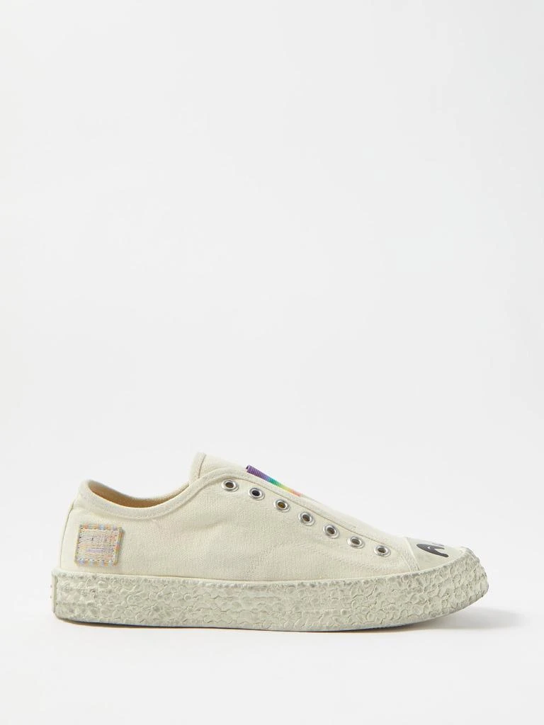 商品Acne Studios|Ballow rainbow-strap slip-on canvas trainers,价格¥1085,第1张图片
