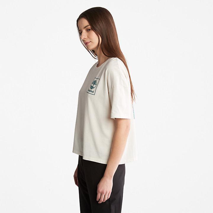 商品Timberland|Back Graphic Logo T-Shirt for Women in White,价格¥139,第6张图片详细描述