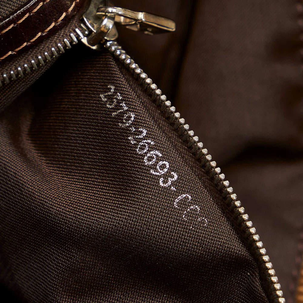 Fendi Brown Leather Fabric Corduroy Top Handle Bag 商品