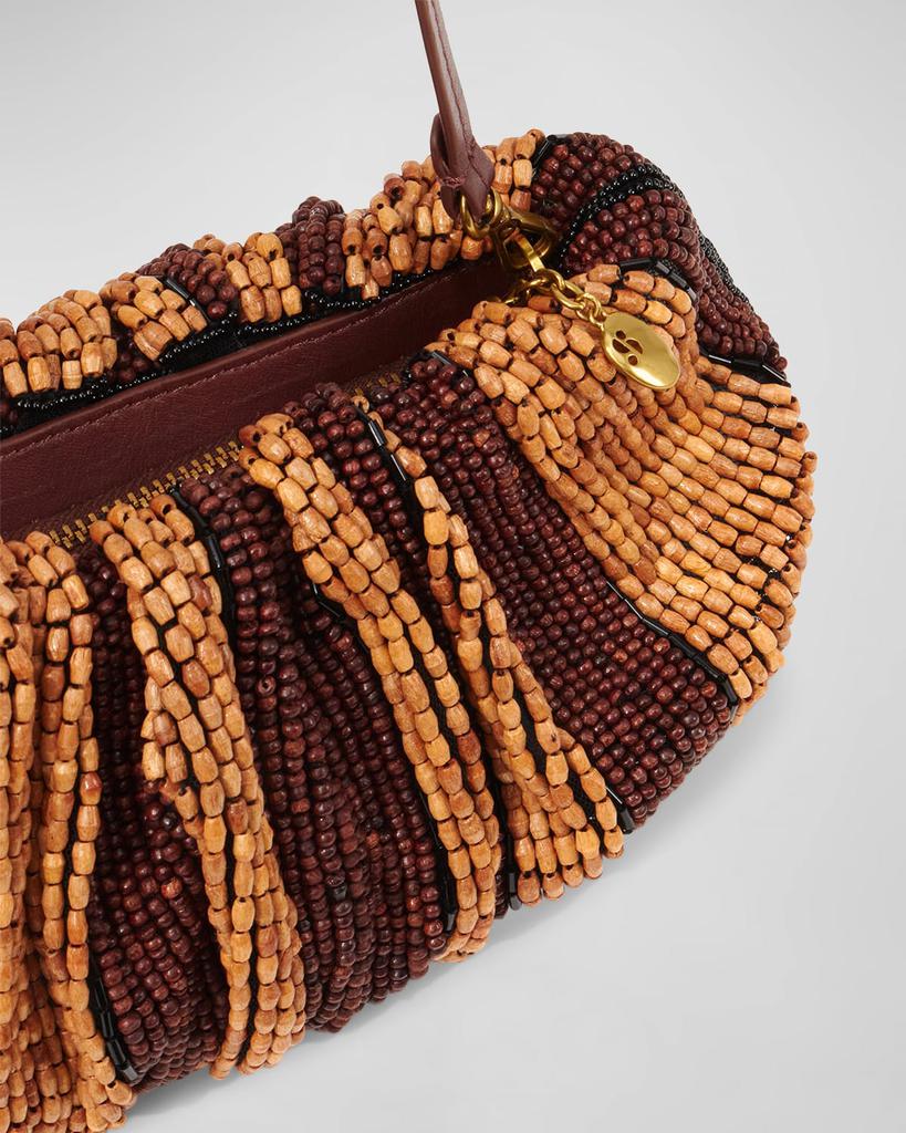 Bean Wood Beaded Clutch Bag商品第3张图片规格展示