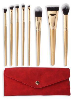 商品Luxie|8-Piece Glitter & Gold Brush Set,价格¥439,第1张图片