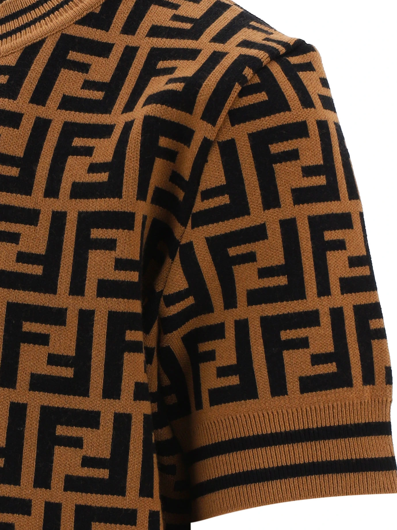 商品Fendi|Fendi 女童针织毛衣 JFG069AEYDF15B6-0 浅棕色,价格¥3646,第5张图片详细描述