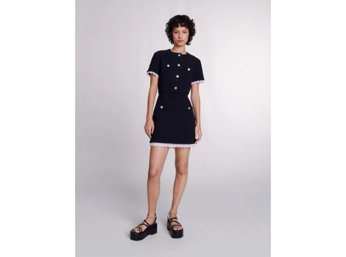 商品Maje|Robe courte en tweed à galons,价格¥1253,第1张图片
